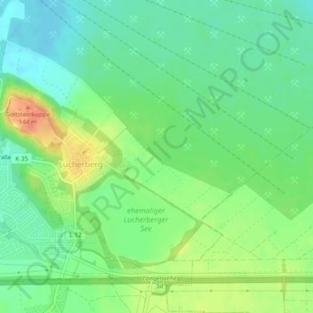 Mappa topografica Am Hasenpfädchen, altitudine, rilievo