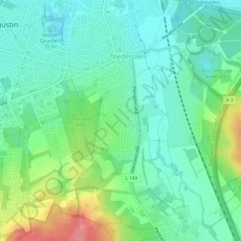 Mappa topografica Schmerbroich, altitudine, rilievo