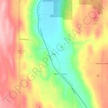 Mappa topografica Dale, altitudine, rilievo