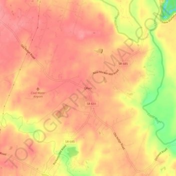 Mappa topografica Oliver, altitudine, rilievo