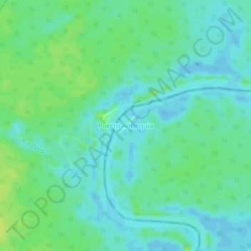 Mappa topografica Puerto Antioquia, altitudine, rilievo