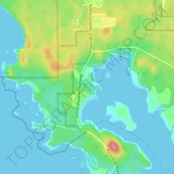 Mappa topografica Long Beach, altitudine, rilievo
