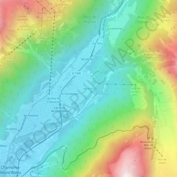 Mappa topografica Les Bois, altitudine, rilievo