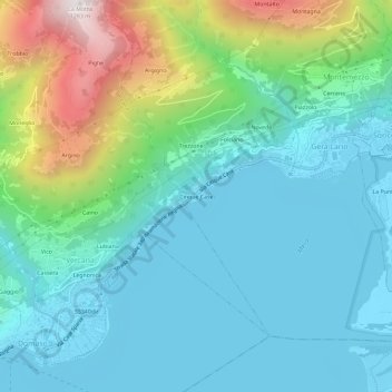 Mappa topografica Cinque Case, altitudine, rilievo
