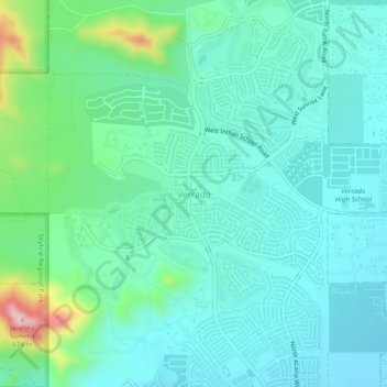 Mappa topografica Verrado, altitudine, rilievo