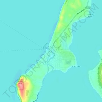 Mappa topografica Leland, altitudine, rilievo
