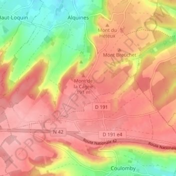 Mappa topografica Le Fromentel, altitudine, rilievo