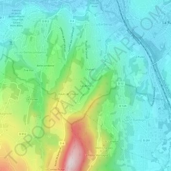 Mappa topografica La Lésine, altitudine, rilievo
