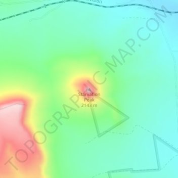 Mappa topografica Starvation Peak, altitudine, rilievo