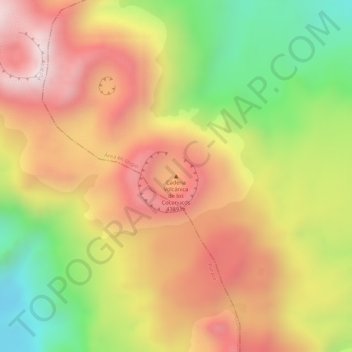 Mappa topografica Cadena Volcánica de los Coconucos, altitudine, rilievo