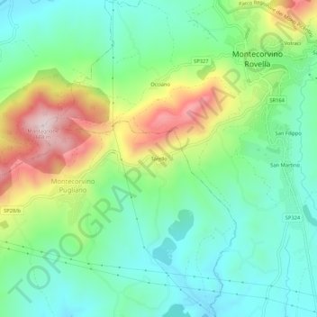 Mappa topografica Torello, altitudine, rilievo