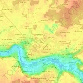 Mappa topografica Sables de Saint-Blaise, altitudine, rilievo