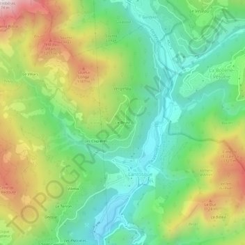 Mappa topografica Le Brusc, altitudine, rilievo