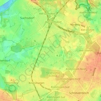 Mappa topografica Kopperpahl, altitudine, rilievo