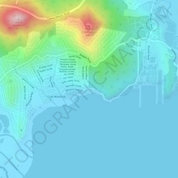 Mappa topografica Aplaya Del Subic, altitudine, rilievo