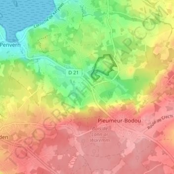 Mappa topografica Mez An Ney, altitudine, rilievo
