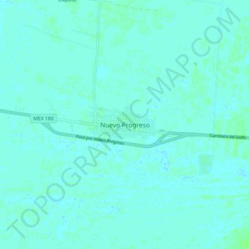 Mappa topografica Nuevo Progreso, altitudine, rilievo