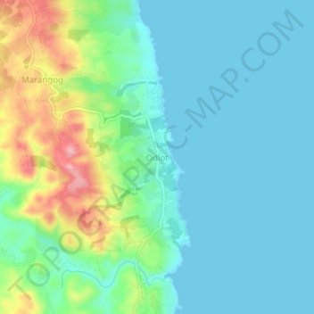 Mappa topografica Odlot, altitudine, rilievo