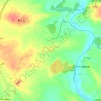 Mappa topografica Bossall, altitudine, rilievo