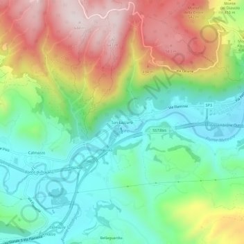 Mappa topografica San Lazzaro, altitudine, rilievo