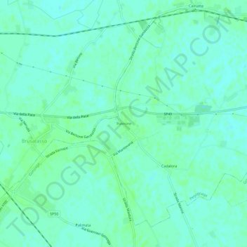 Mappa topografica Polesine, altitudine, rilievo