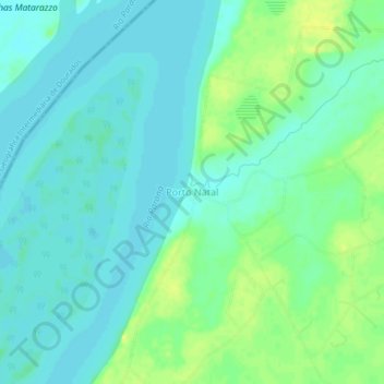 Mappa topografica Porto Natal, altitudine, rilievo