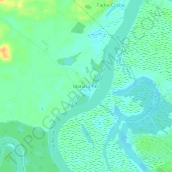 Mappa topografica Manacamiri, altitudine, rilievo