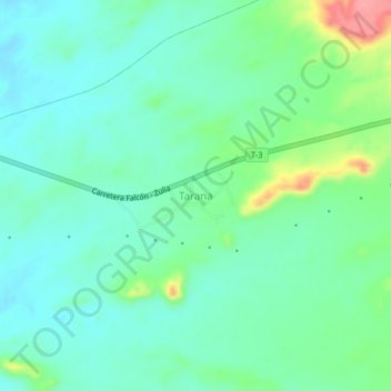 Mappa topografica Tarana, altitudine, rilievo