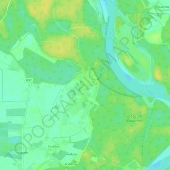 Mappa topografica Cizzolo, altitudine, rilievo