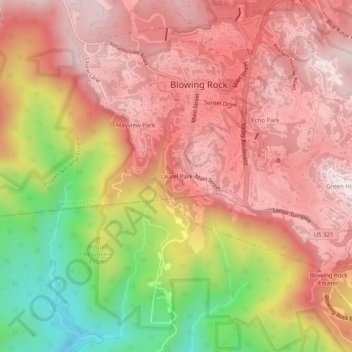 Mappa topografica Laurel Park, altitudine, rilievo