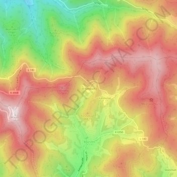 Mappa topografica Birkenbuck, altitudine, rilievo