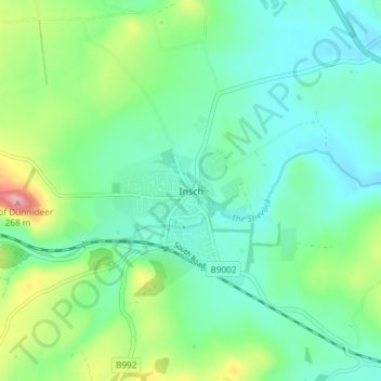 Mappa topografica Insch, altitudine, rilievo