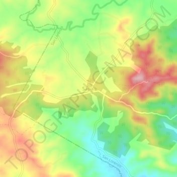 Mappa topografica Sapal, altitudine, rilievo