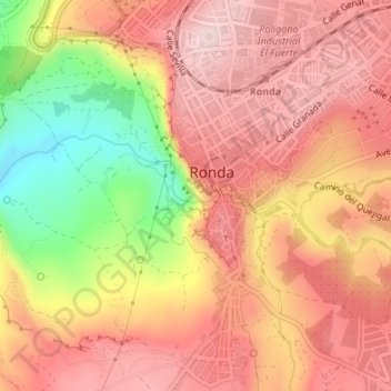 Mappa topografica Tajo de Ronda, altitudine, rilievo
