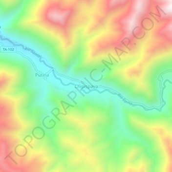 Mappa topografica Chipispaya, altitudine, rilievo