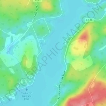Mappa topografica Kashagawigamog Lake, altitudine, rilievo