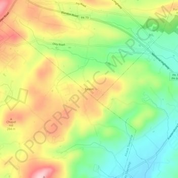 Mappa topografica Basket, altitudine, rilievo