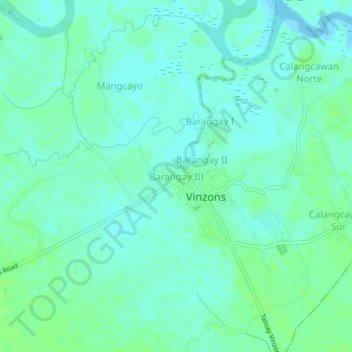 Mappa topografica Barangay III, altitudine, rilievo