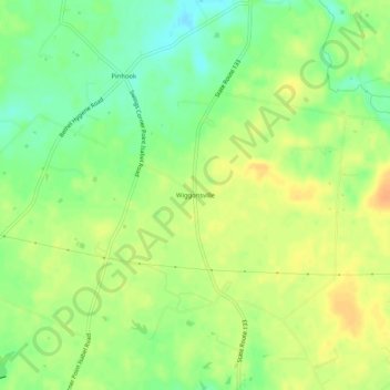 Mappa topografica Wiggonsville, altitudine, rilievo