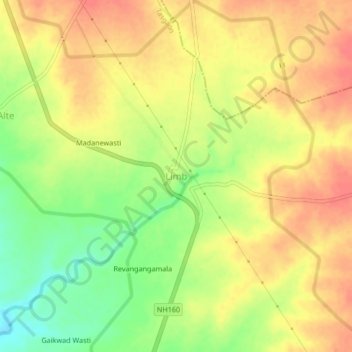 Mappa topografica Limb, altitudine, rilievo