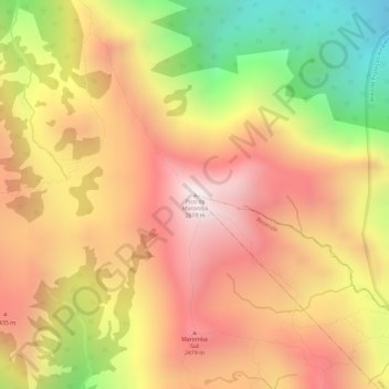 Mappa topografica Pico da Maromba, altitudine, rilievo