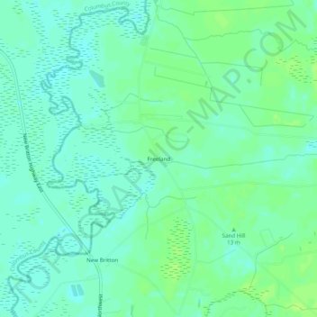 Mappa topografica Freeland, altitudine, rilievo