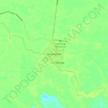 Mappa topografica Arismendi, altitudine, rilievo