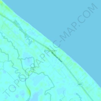 Mappa topografica Binulasan, altitudine, rilievo