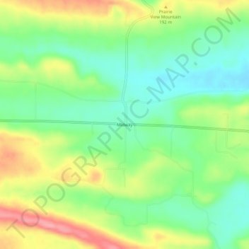 Mappa topografica Midway, altitudine, rilievo