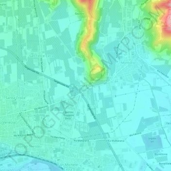 Mappa topografica Ponte Florio, altitudine, rilievo