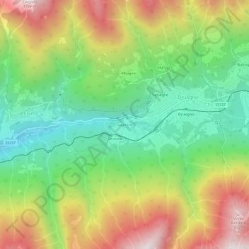 Mappa topografica Gagnone, altitudine, rilievo