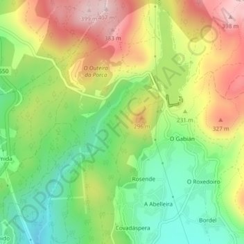 Mappa topografica Outeiro do Castro, altitudine, rilievo