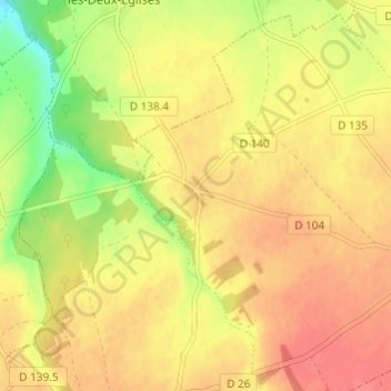 Mappa topografica Moreaulieu, altitudine, rilievo