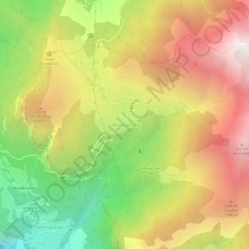 Mappa topografica Montpascal, altitudine, rilievo
